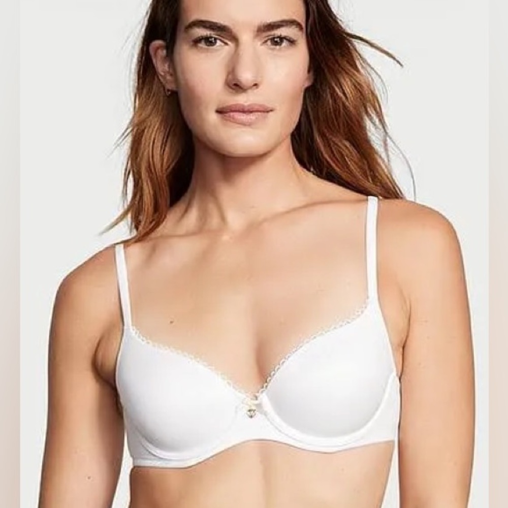 NEW! $50 VICTORIA’S SECRET 36D Lightly Lined Demi Bra WHITE Padded Underwire